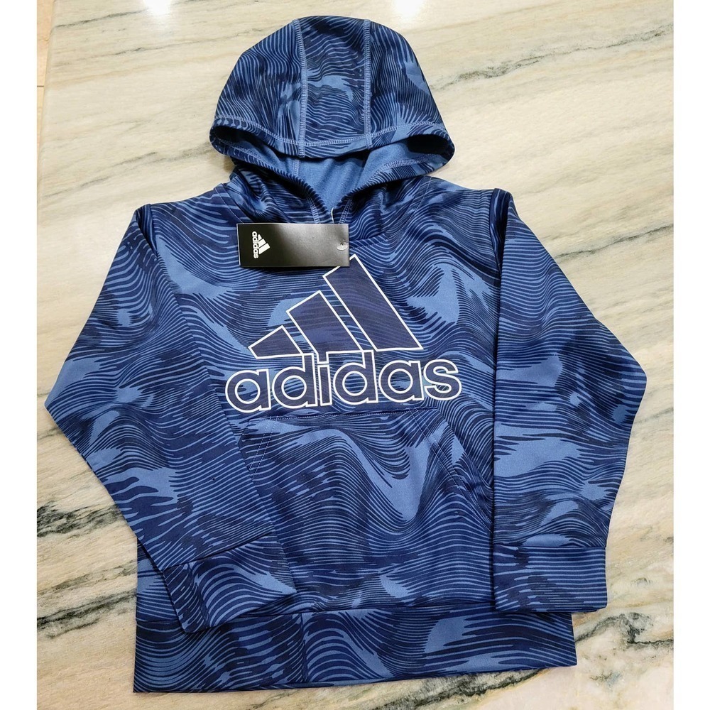 Adidas Kids Hoodie Size 5 Navy Blue Camo